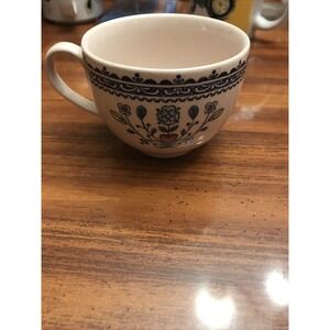 England Beige Speckled colbalt‎ Floral Tea Cup Mug dutch